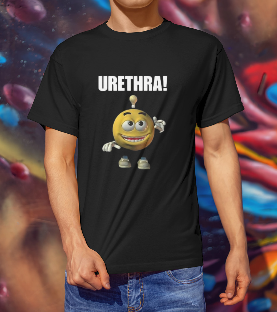 Cringey Tees Urethra Eureka Animated Smiley Light Bulb Idea T-Shirt