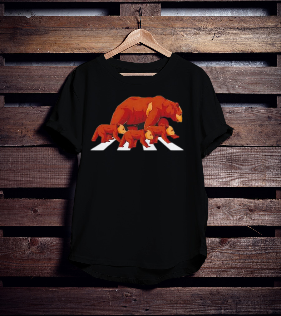 Crossing Road Bear Wildlife Wild Camping Campers Abbey Road Bear T-Shirt