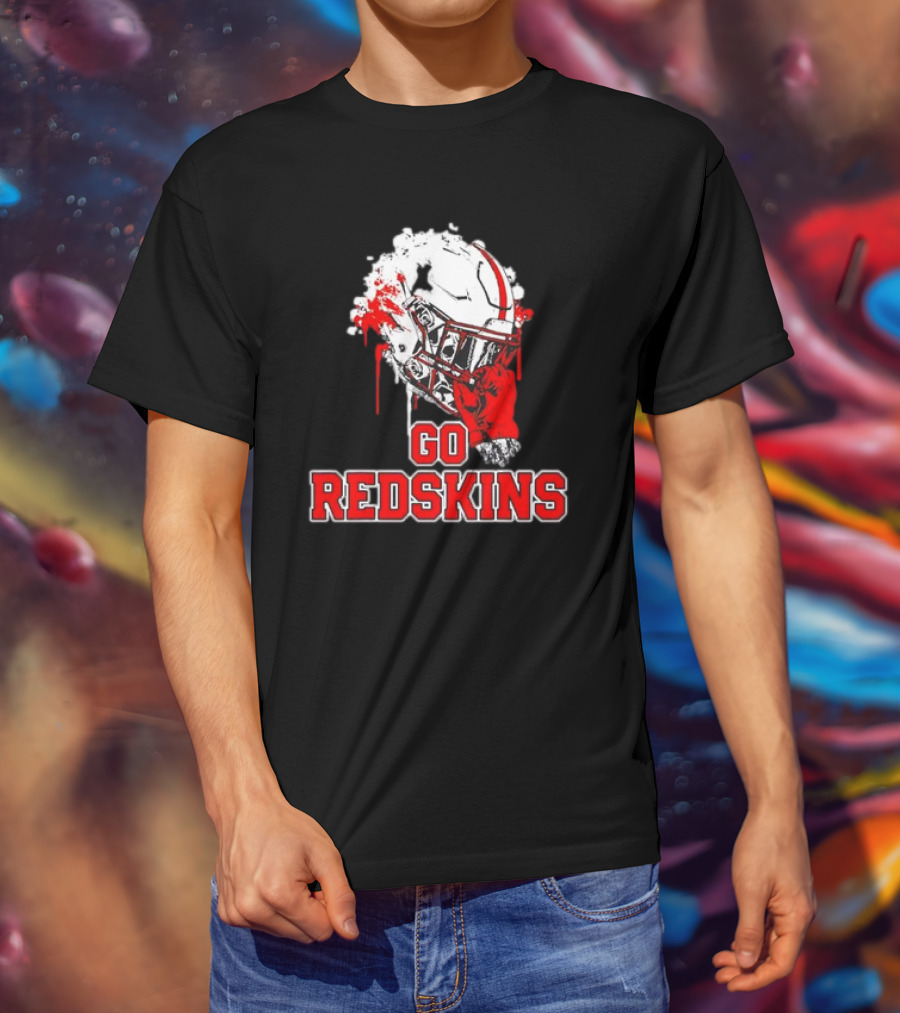 Go Redskins Helmet Burst T-Shirt
