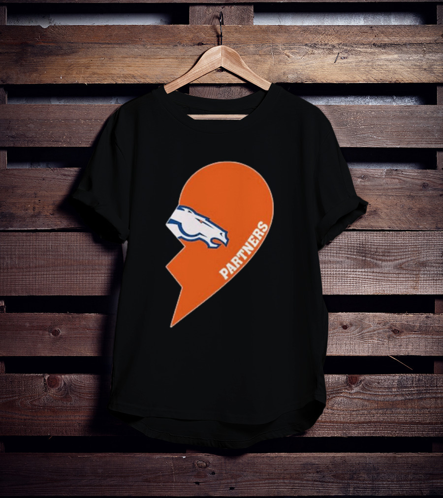 Denver Broncos Orange Half Heart Partners T-Shirt