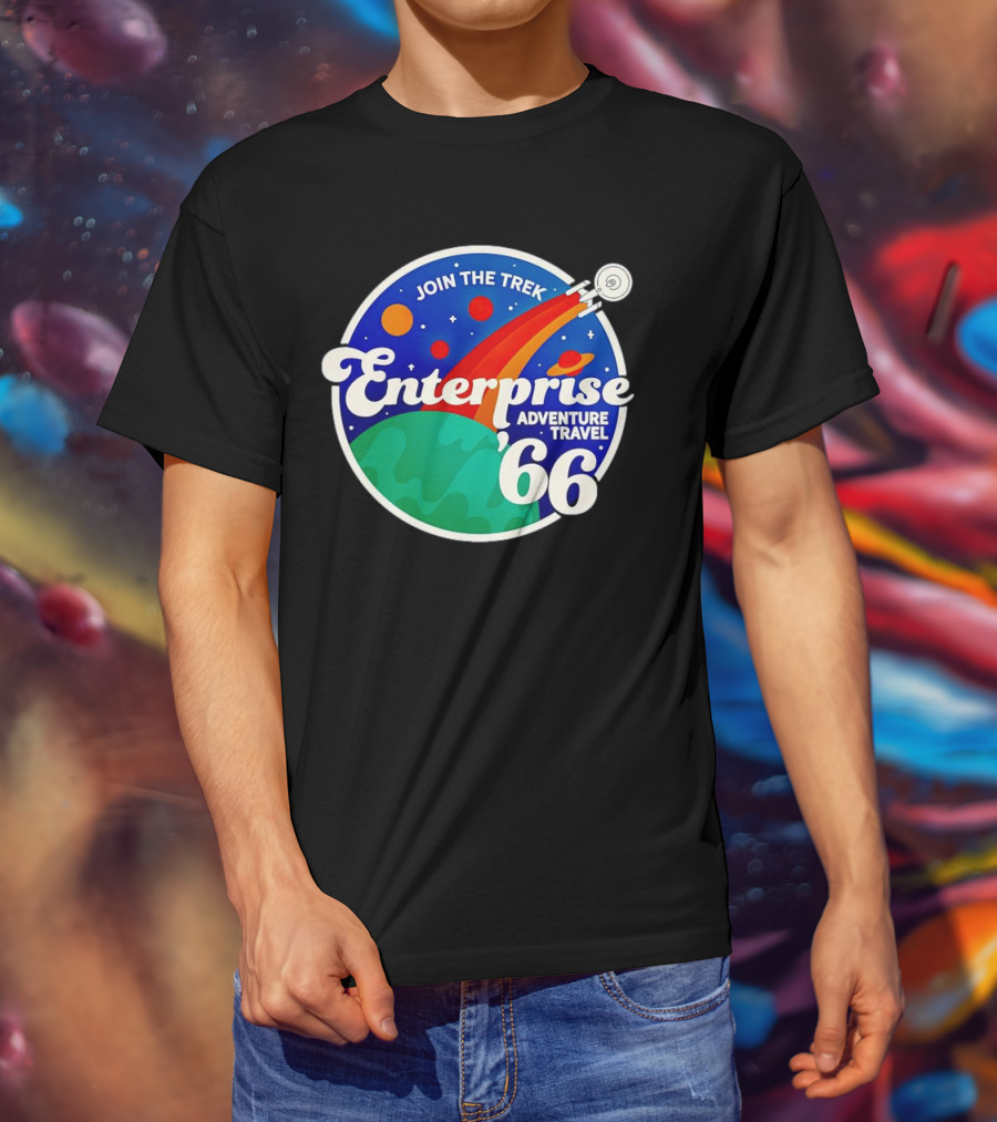 Join The Trek '66 Enterprise Adventure Travel Space Journey T-Shirt