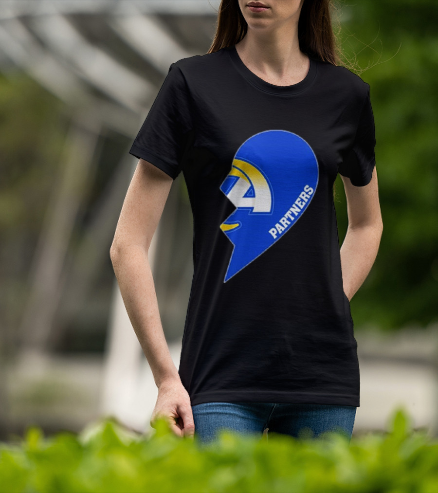 La Rams Partners Heart Logo Half T-Shirt