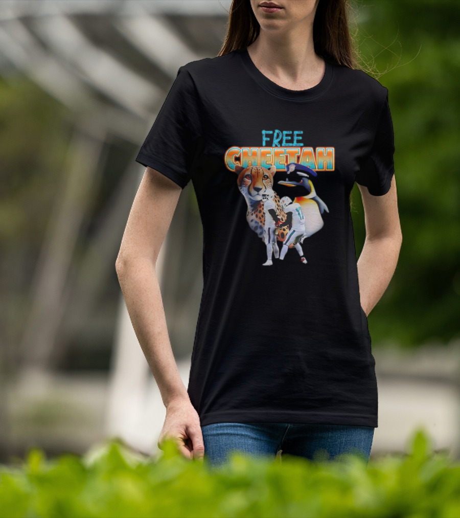 Jaelan Phillips Tyreek Hill Free Cheetah Football Penguin T-Shirt