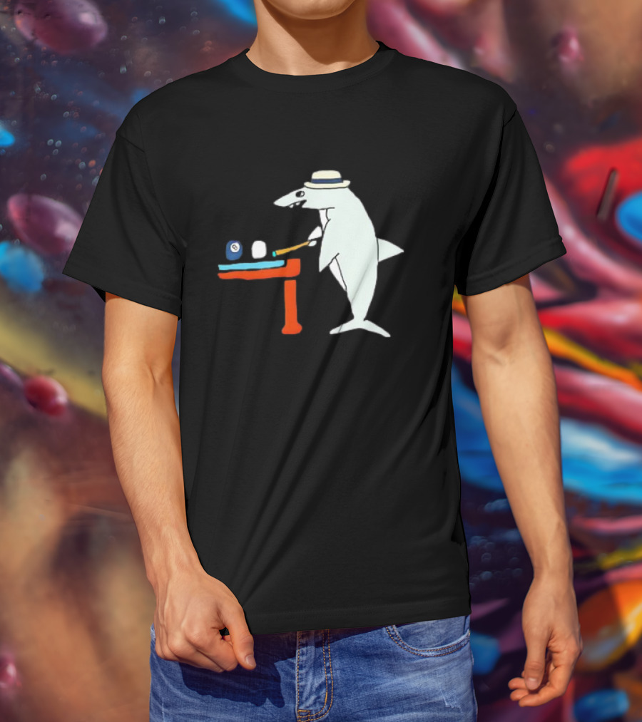 Pool Shark Meme Playing Billiards With Cue And Eight Ball T-Shirt