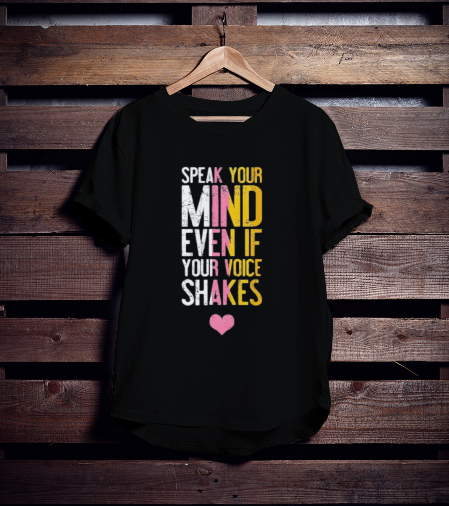 Speak Your Mind Even If Your Voice Shakes RBG Retro Heart T-Shirt