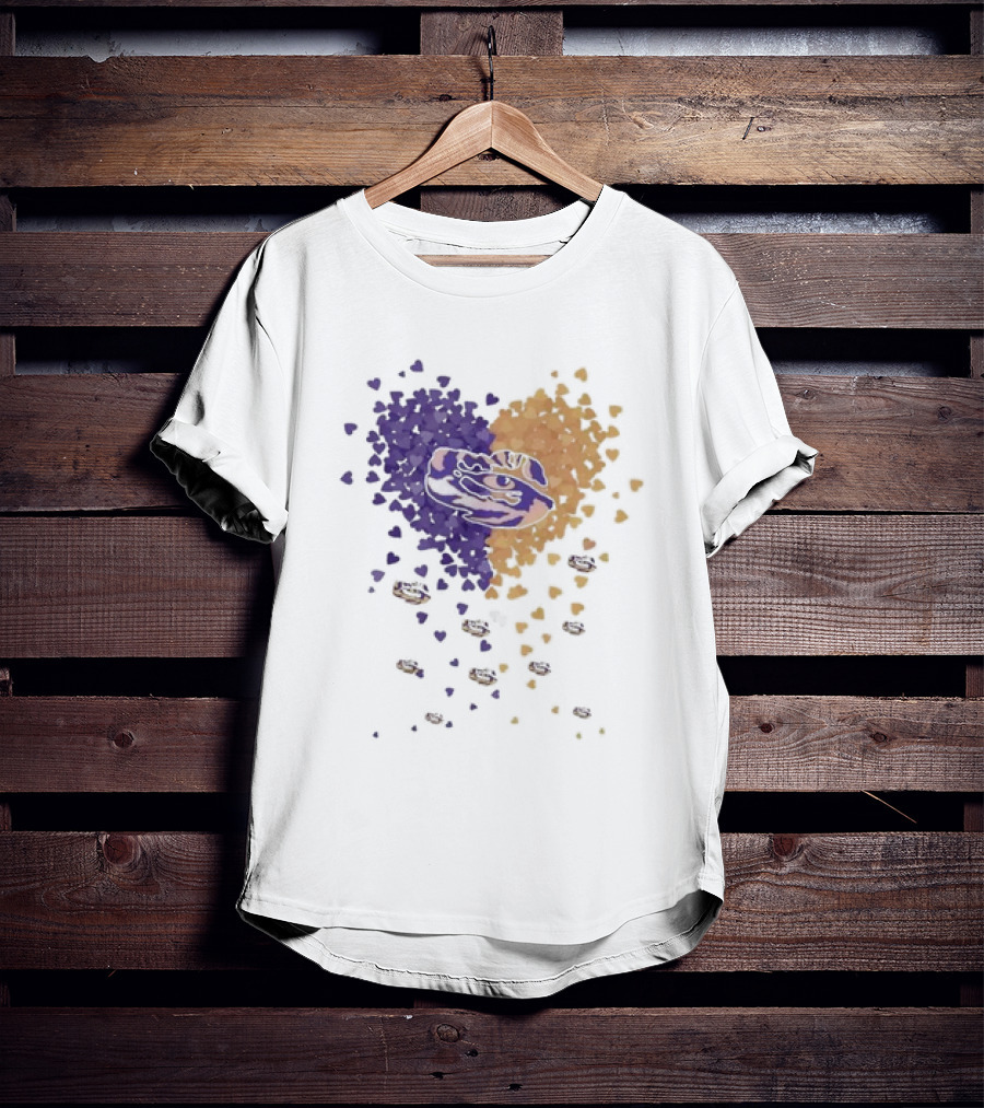 Heart Full Of LSU Tigers Geaux Tigers Purple And Gold T-Shirt