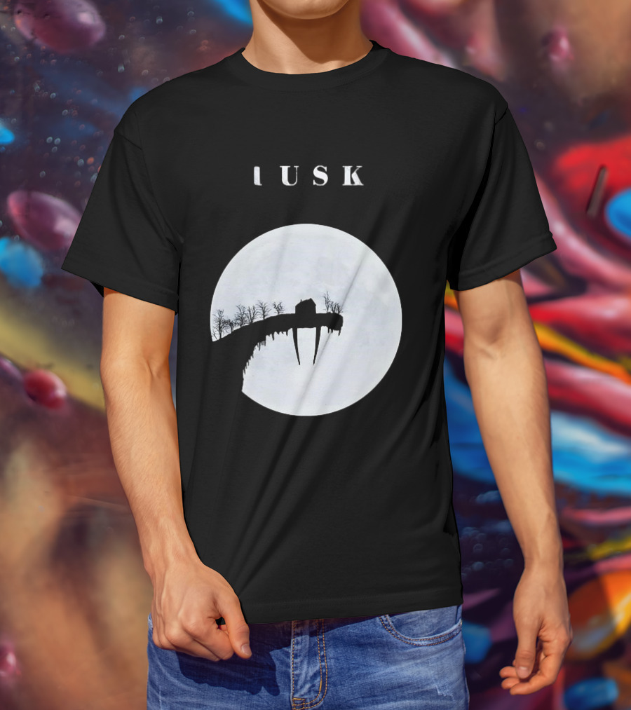 Tusk Moonlit Landscape With House And Trees T-Shirt