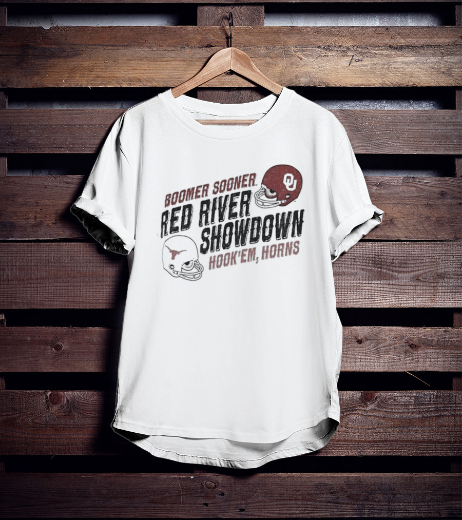 Boomer Sooner Hook 'Em Horns Red River Showdown OU Texas T-Shirt