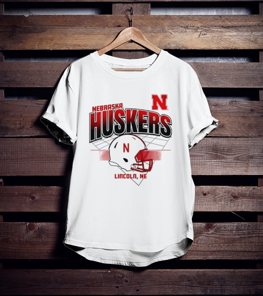 Nebraska Huskers Football Helmet Lincoln NE Grid Nebraska Licensed T-Shirt