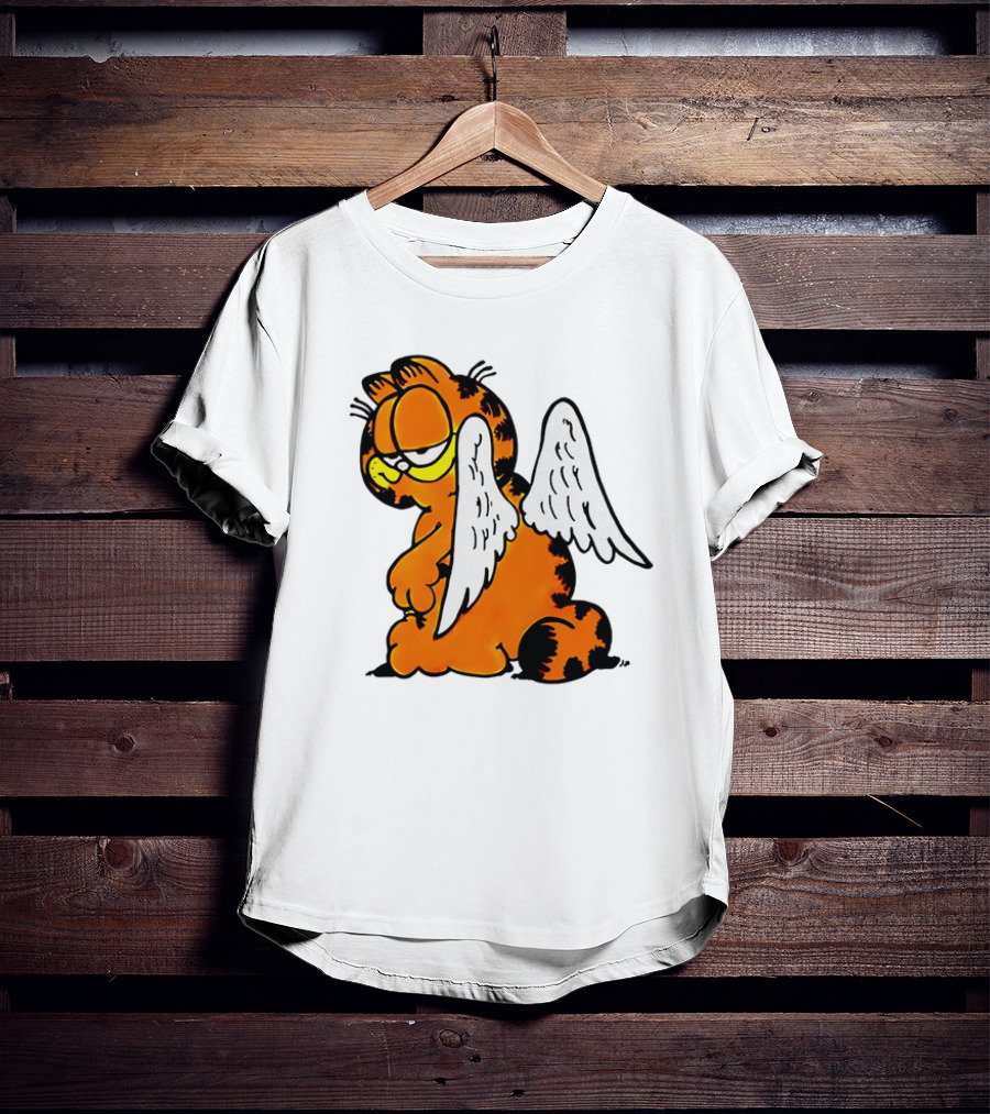 Angel Garfield Funny Vintage Comic Character With Wings T-Shirt