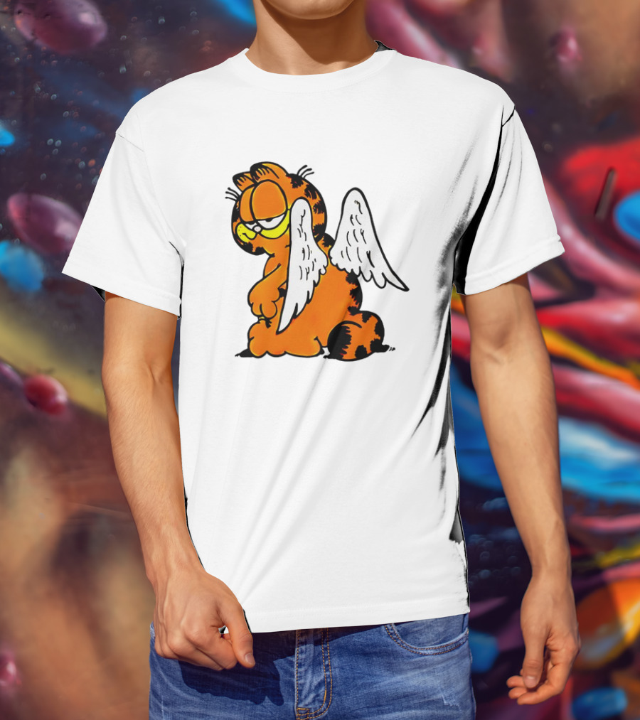 Angel Garfield Funny Vintage Comic Character With Wings T-Shirt