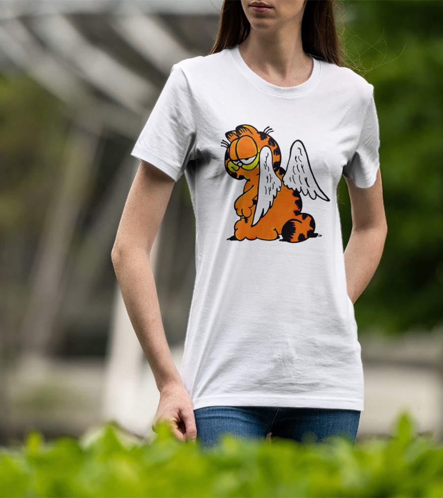 Angel Garfield Funny Vintage Comic Character With Wings T-Shirt
