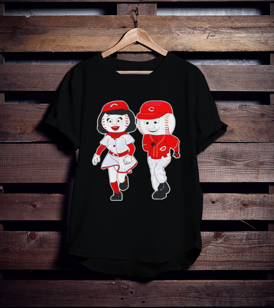 Cincinnati Reds Rosie Red And Mr. Red Mascots T-Shirt