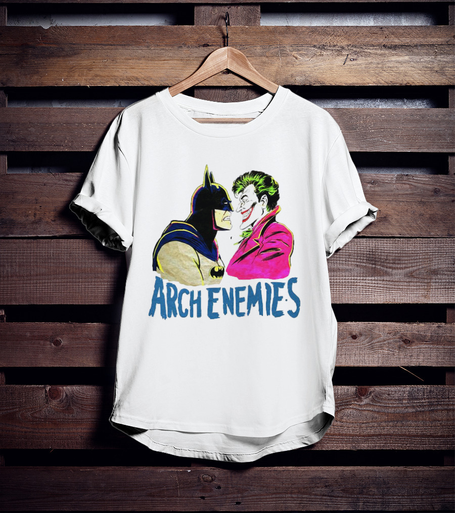 Batman Joker Arch Enemies Comics Face-Off Iconic Showdown T-Shirt