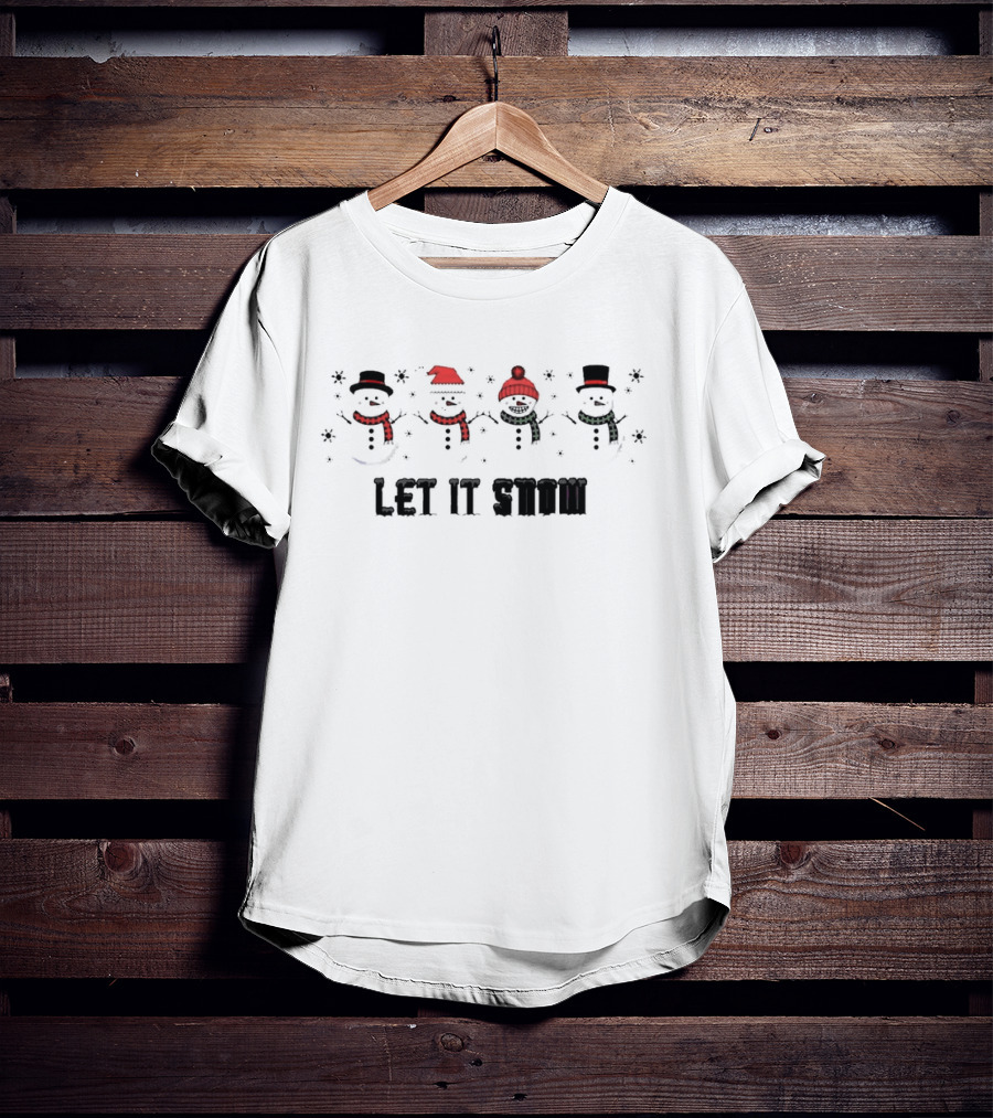 Christmas Snowman Squad Let It Snow Festive Winter Scene T-Shirt