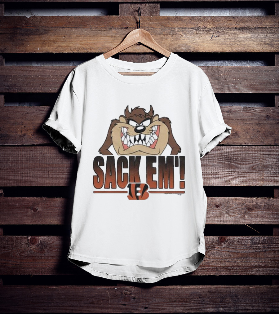 Taz Sack Em Looney Tunes Cincinnati Bengals Collaboration T-Shirt