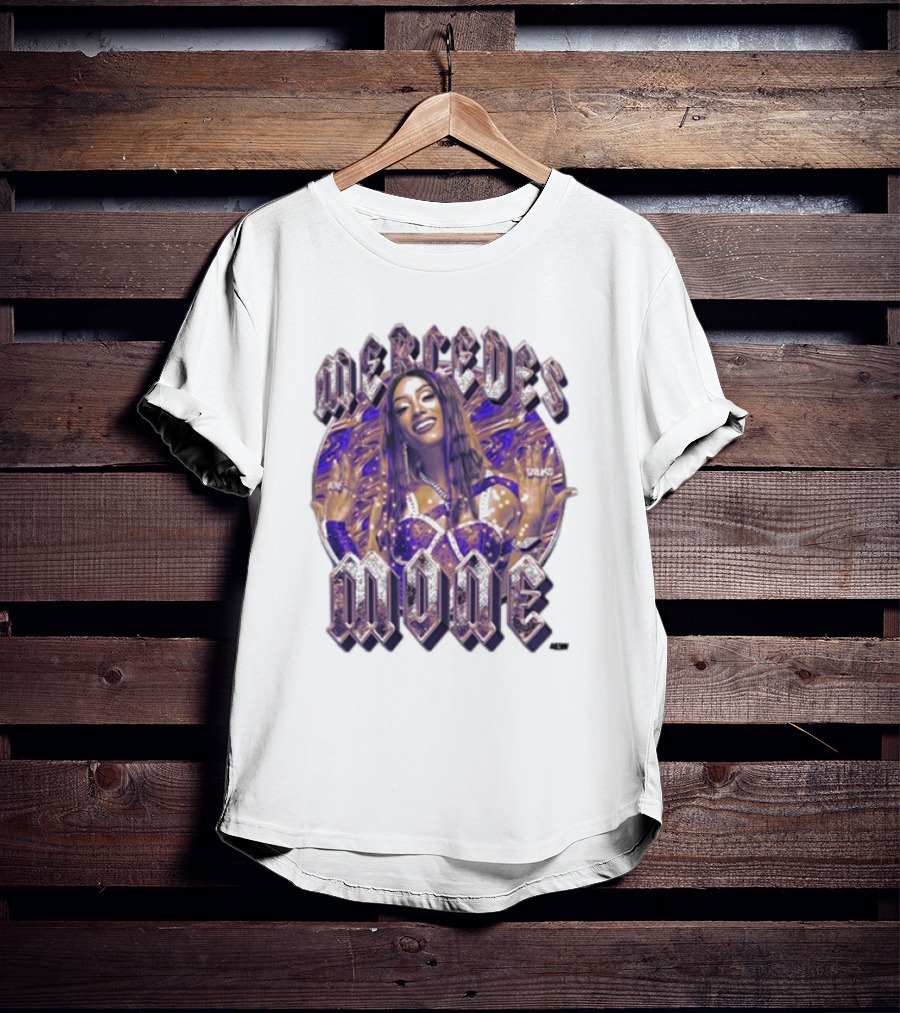 Mercedés Moné Moné Maker In Glamorous Purple Attire T-Shirt