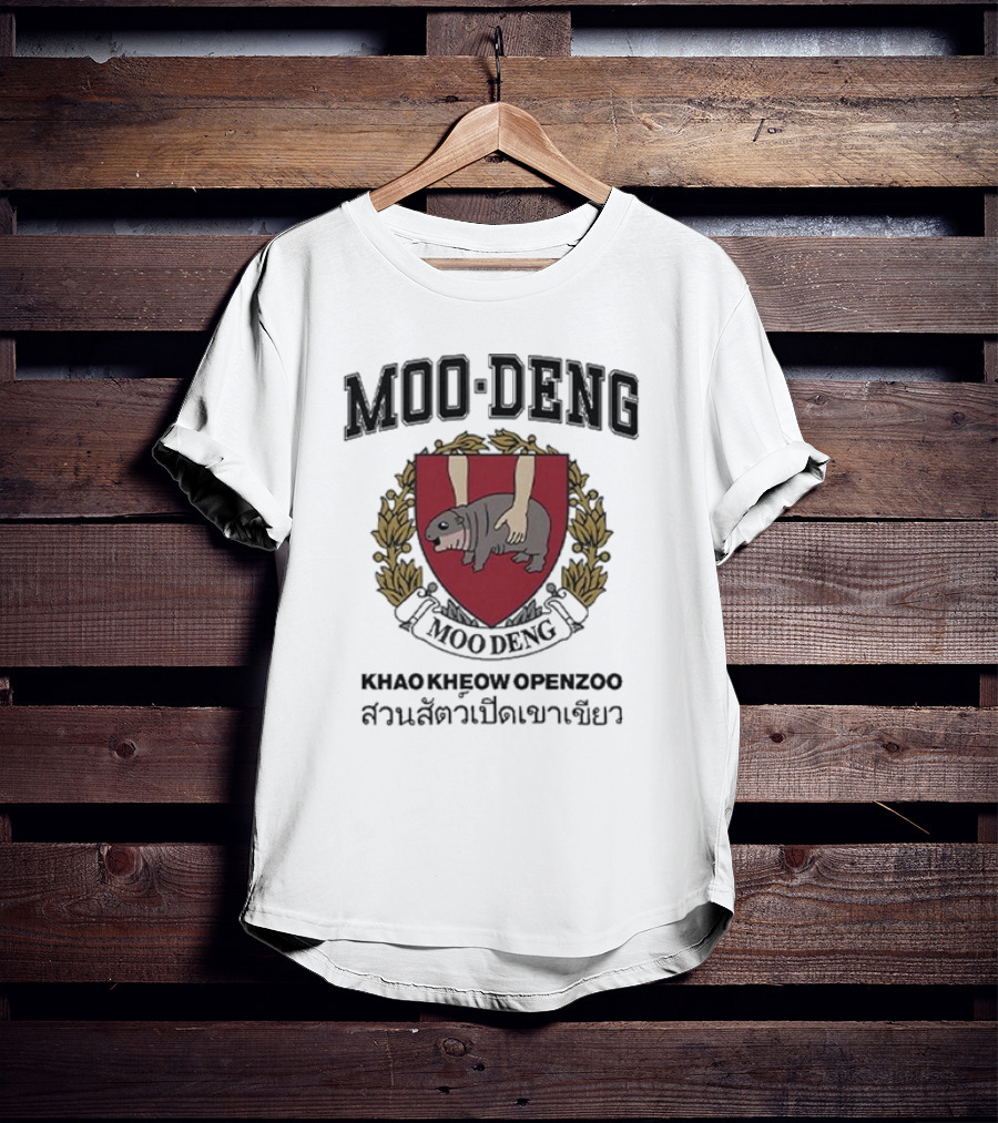 Moo Deng Khao Kheow Open Zoo Emblem With Manatee Crest T-Shirt