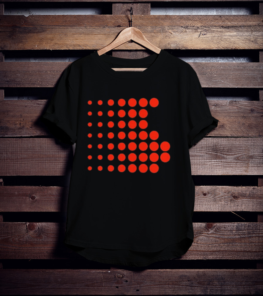 Os-0001 Tetris-Inspired Red Dot Matrix T-Shirt