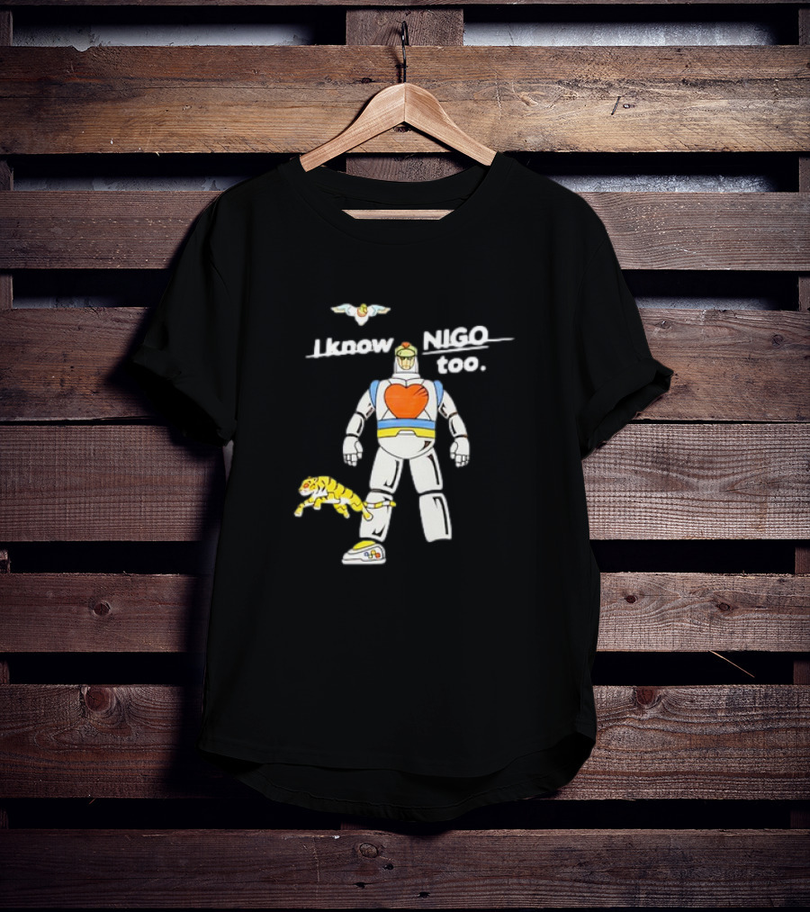 I Know NIGO Too Robot Heart Tiger Bird T-Shirt