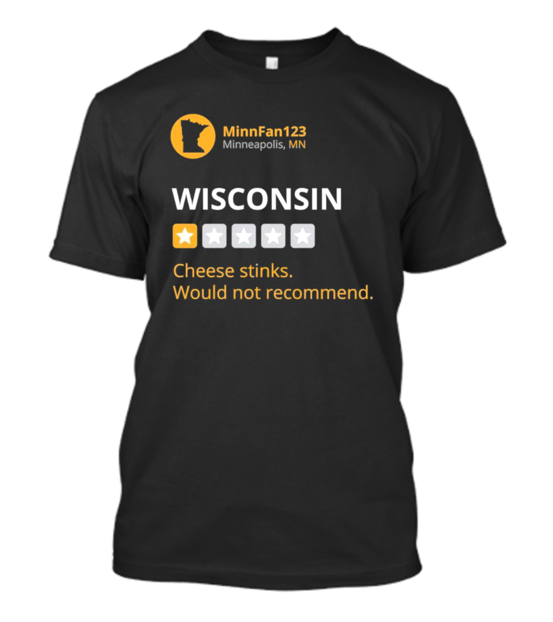 Minnesota Golden Gophers MinnFan123 Wisconsin Cheese Stinks Would Not Recommend T-Shirt
