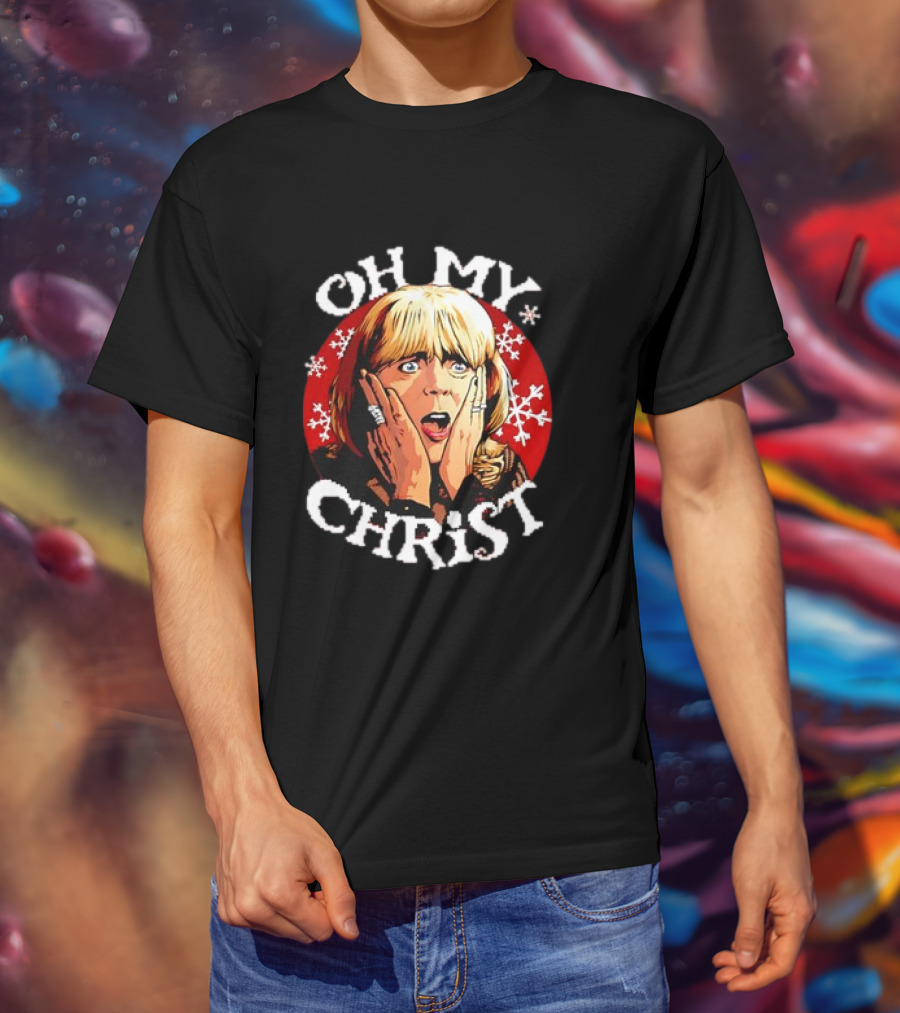 Oh My Christ Pam Christmas Jumper Holiday Snowflakes Classic Scene T-Shirt