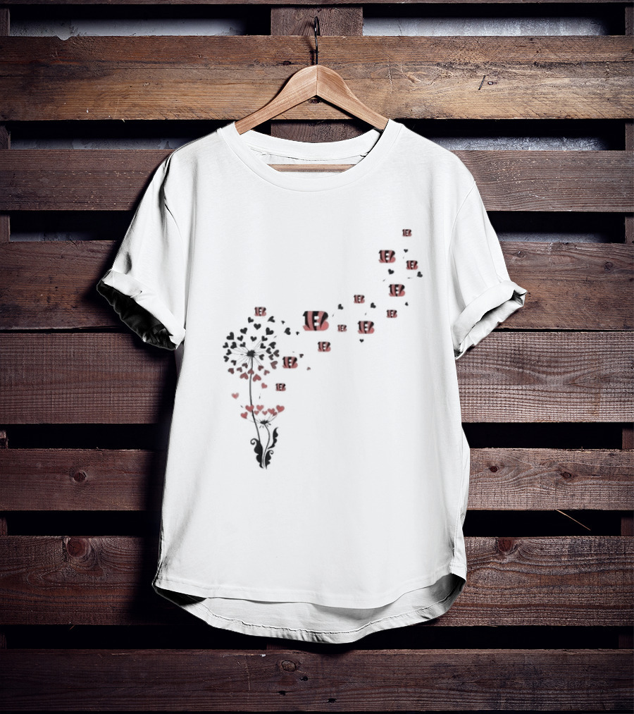 Cincinnati Bengals Dandelion Hearts Logo T-Shirt