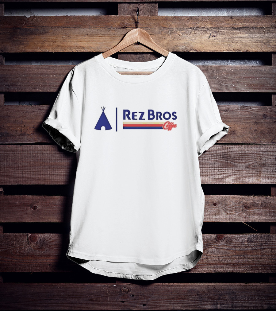 Rez Bros Coffee Teepee Icon And Striped T-Shirt