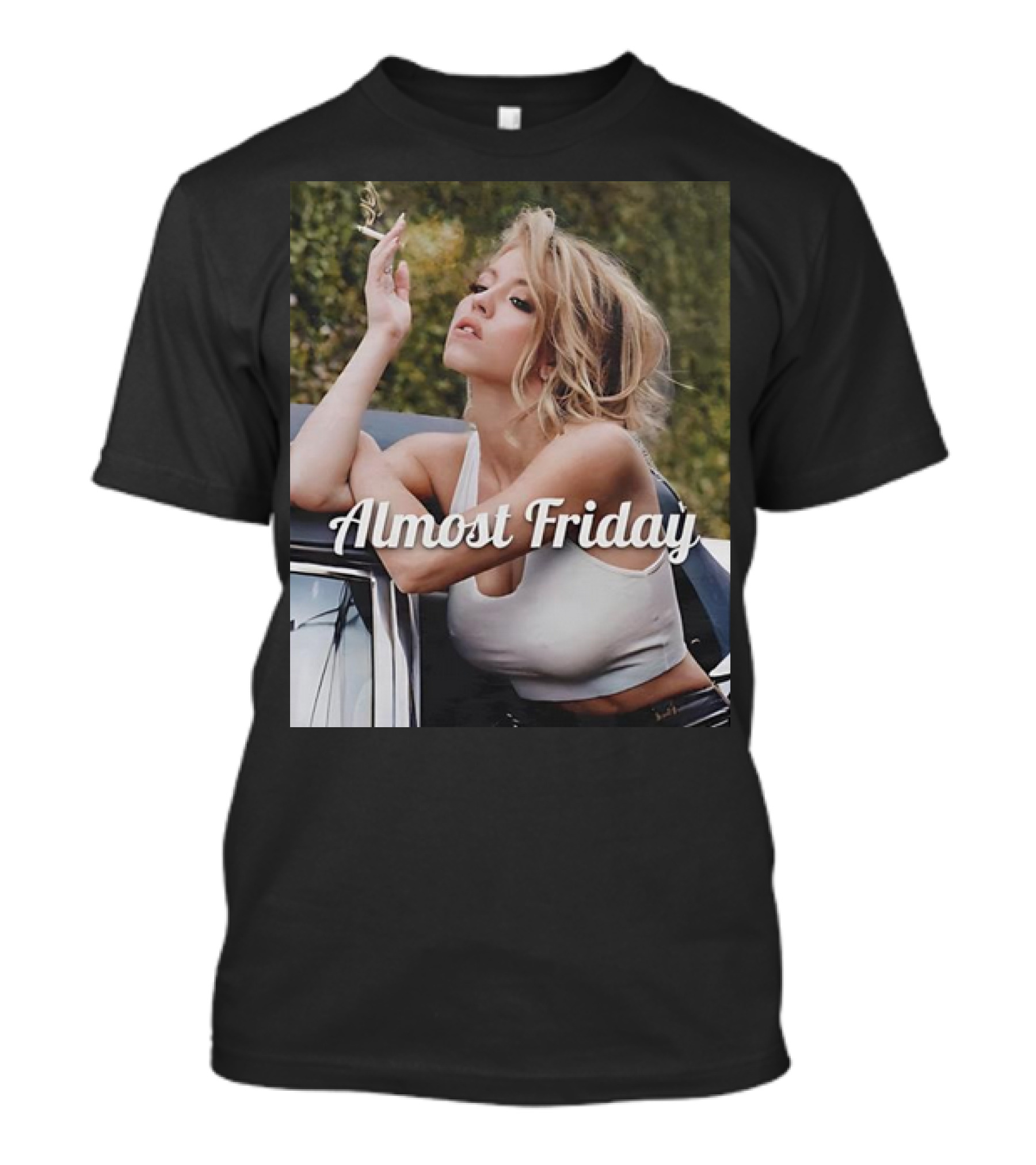 Almost Friday Sydney Sweeney Smoke Car T-Shirt
