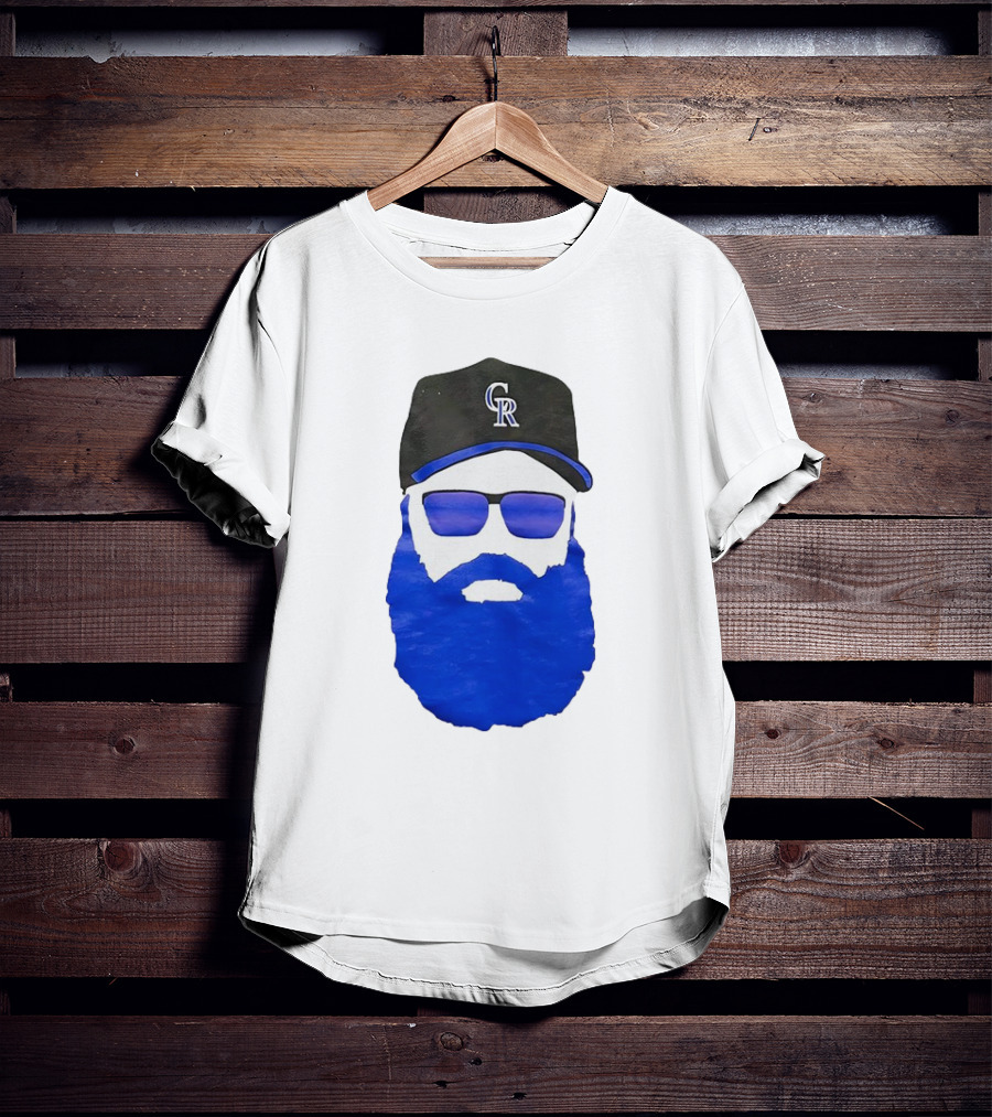 Charlie Blackmon Face Beard Sunglasses Colorado Rockies Baseball T-Shirt