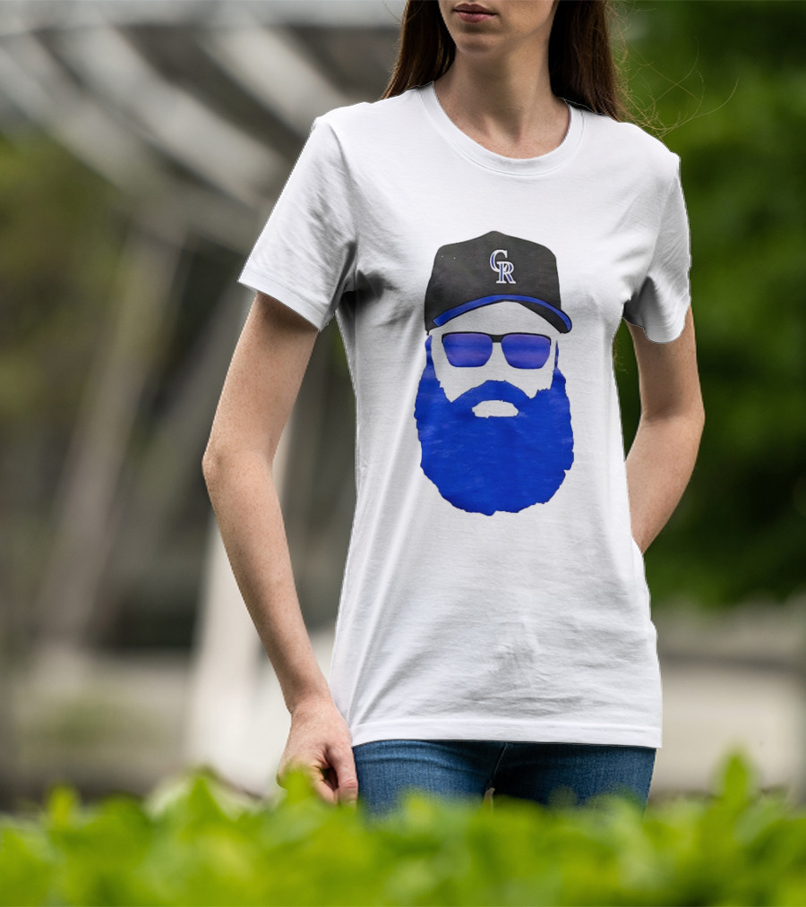 Charlie Blackmon Face Beard Sunglasses Colorado Rockies Baseball T-Shirt