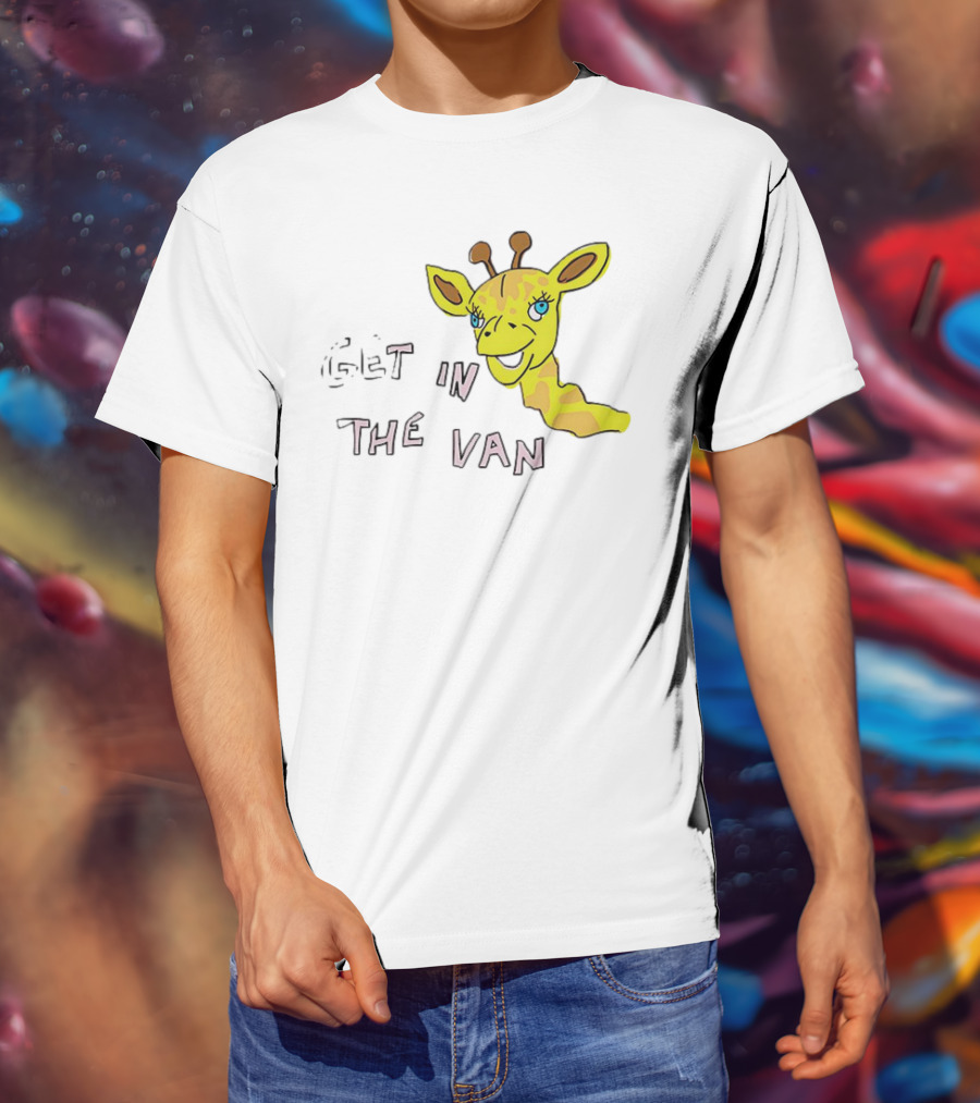 Giraffe Get In The Van Text Meme T-Shirt