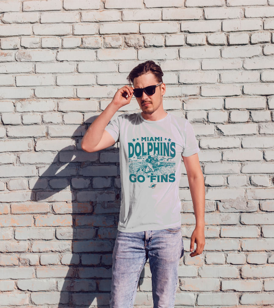 MIAMI DOLPHINS GO FINS Football Player Stadium T-Shirt