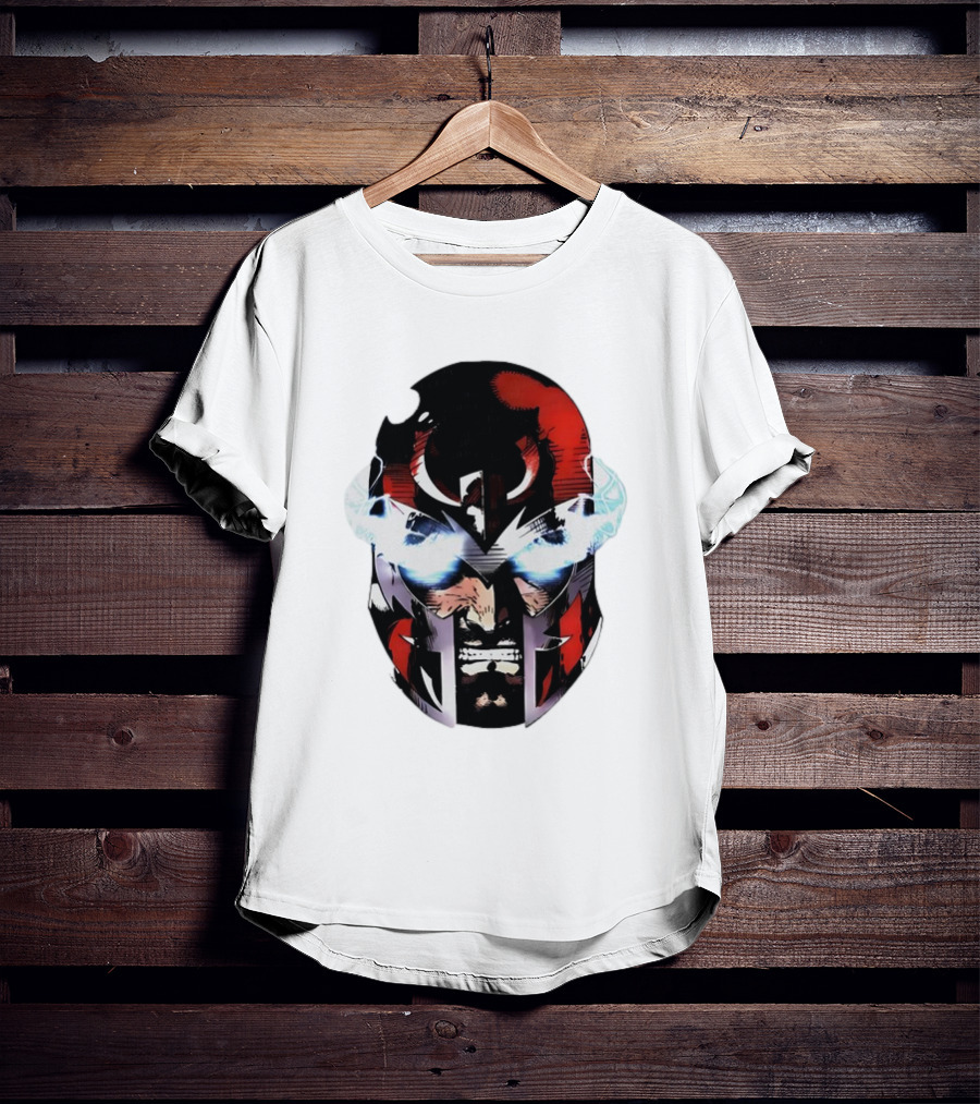 Rare Magneto Big Face Marvel Comic Villain Helmet Power T-Shirt
