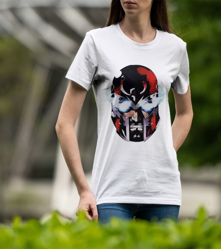Rare Magneto Big Face Marvel Comic Villain Helmet Power T-Shirt
