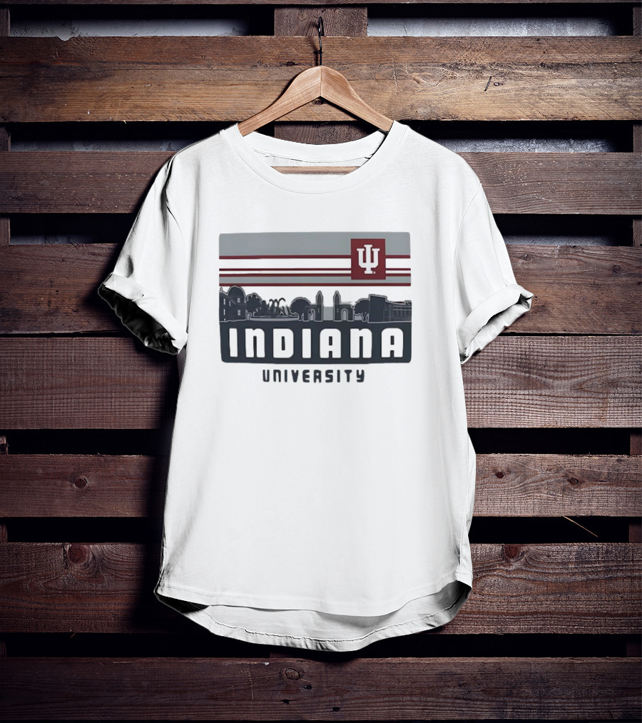 Indiana Hoosiers University Campus Skyline IU Logo Retro T-Shirt