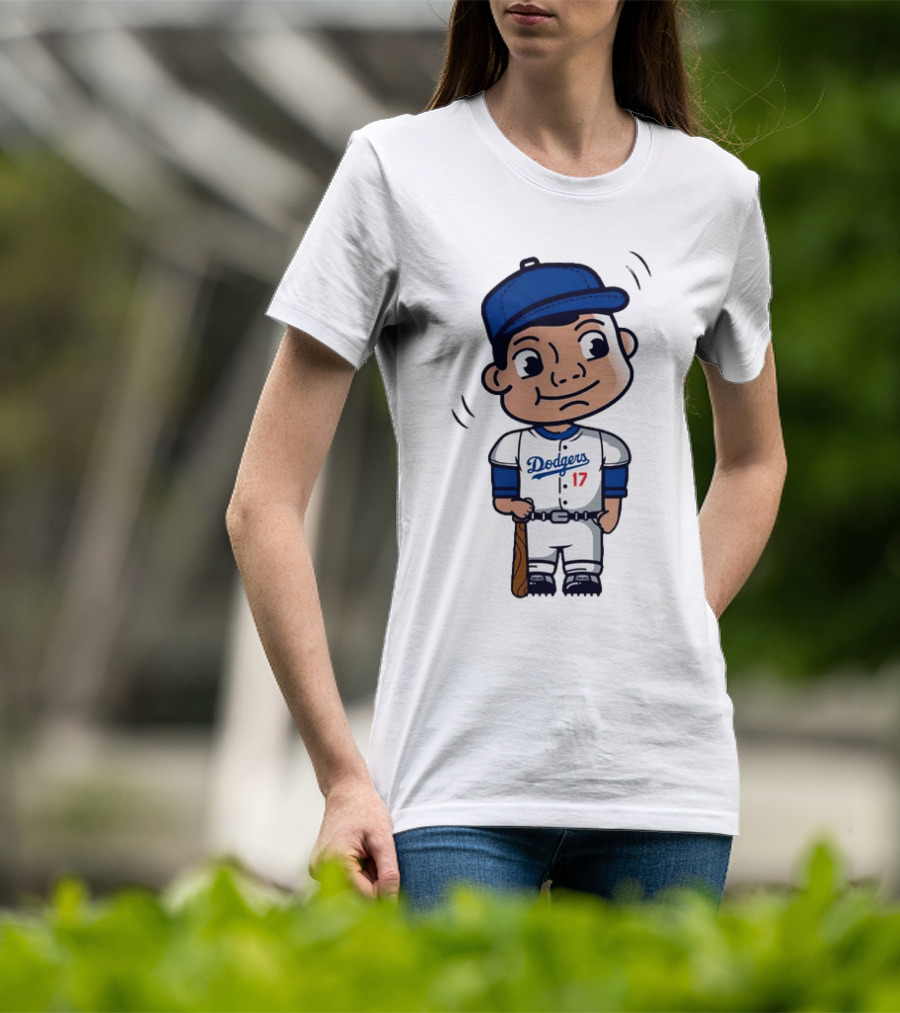 Shohei Ohtani Dodgers 17 Cartoon Bobblehead T-Shirt