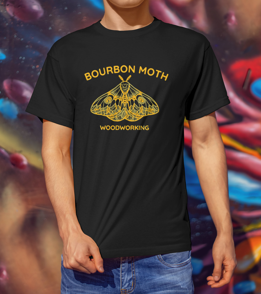 Bourbon Moth Woodworking Intricate Moth T-Shirt