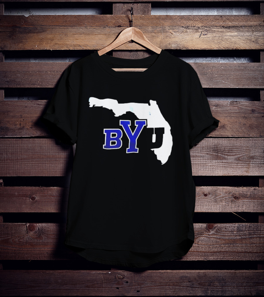 BYU Logo Over Florida Map T-Shirt
