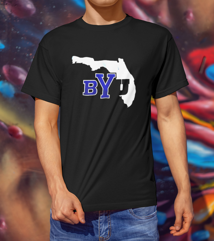 BYU Logo Over Florida Map T-Shirt