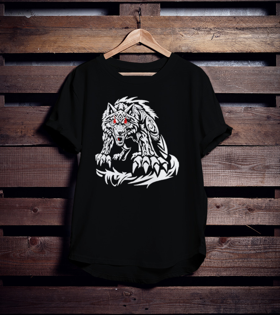 Jacob Fatu Wolf Classic Tribal Red Eyes T-Shirt