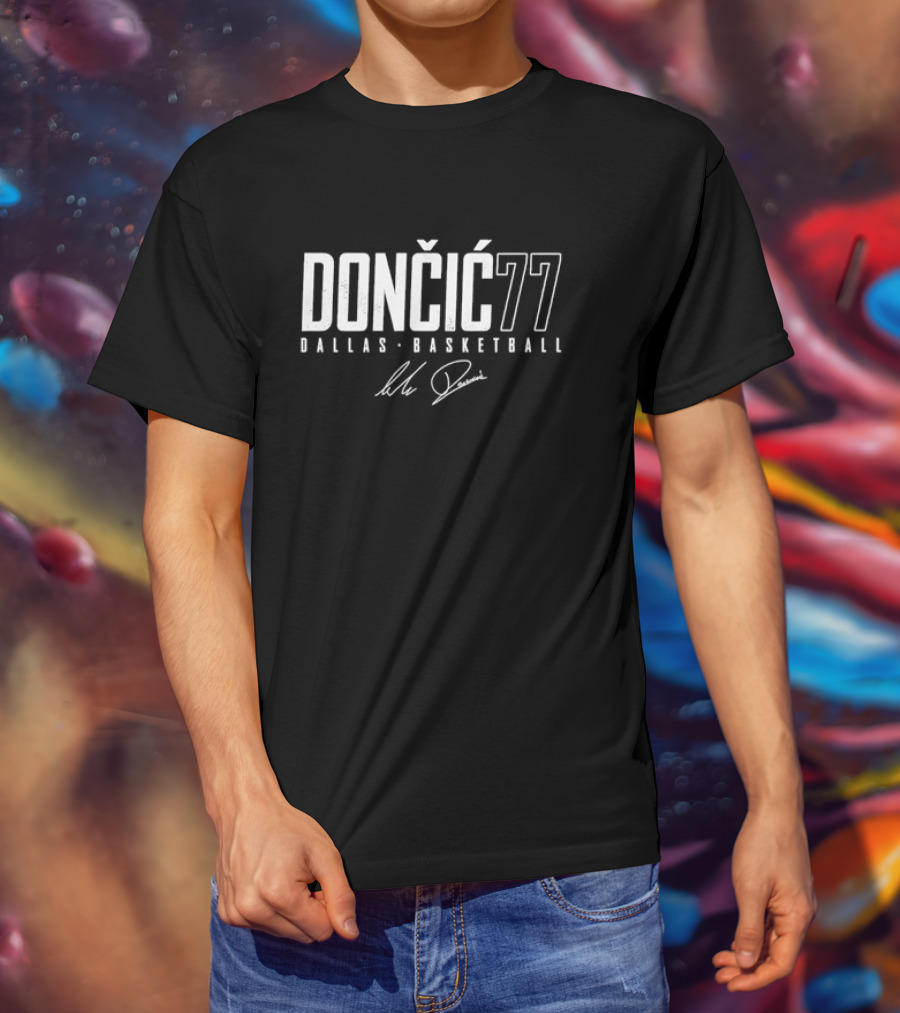 DONČIĆ 77 Dallas Basketball Signature T-Shirt