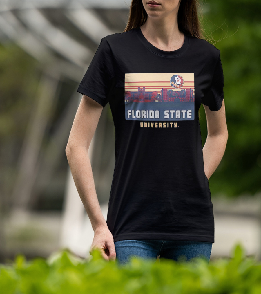 Florida State University Seminoles Campus Skyline Retro T-Shirt