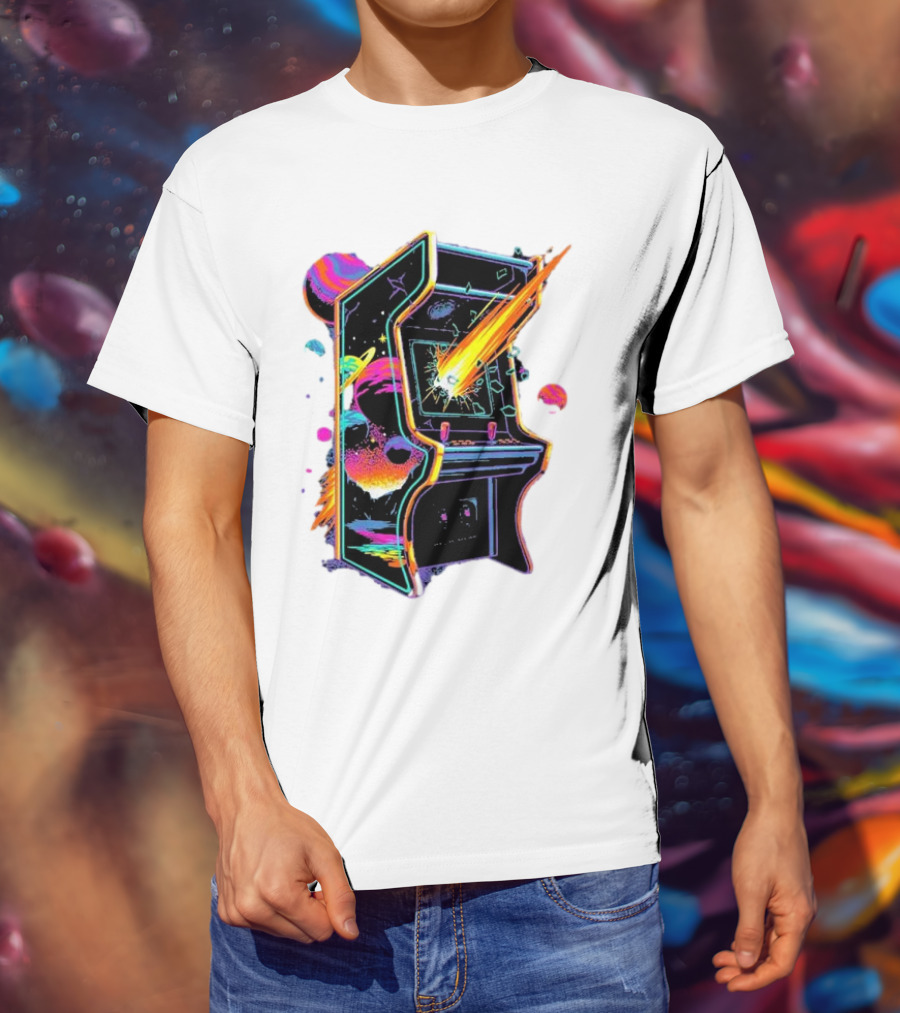 Arcade Nebula Intotheam Cosmic Retro Explosion T-Shirt