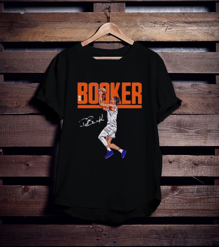 Booker Basketball Action With Signature T-Shirt