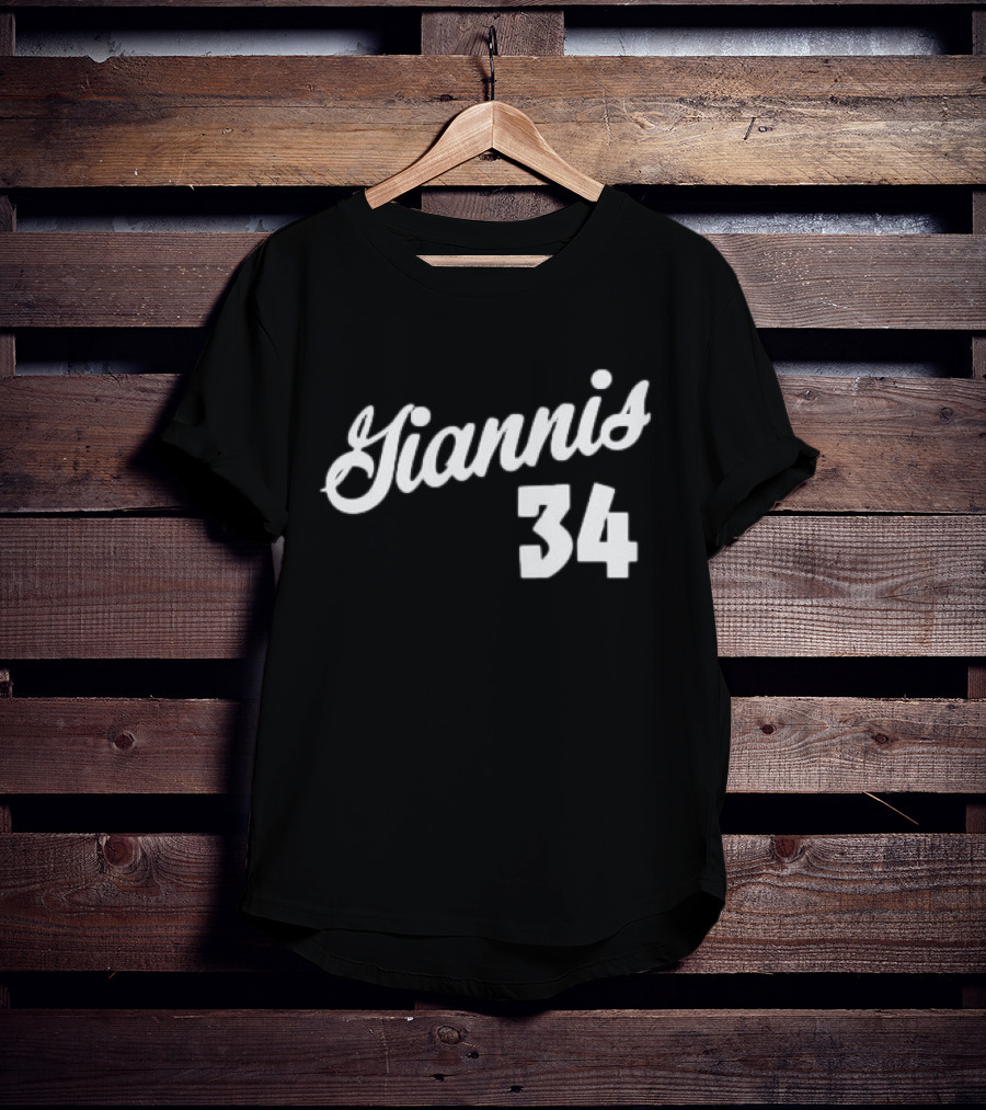 Giannis Antetokounmpo Milwaukee 34 Script Basketball T-Shirt