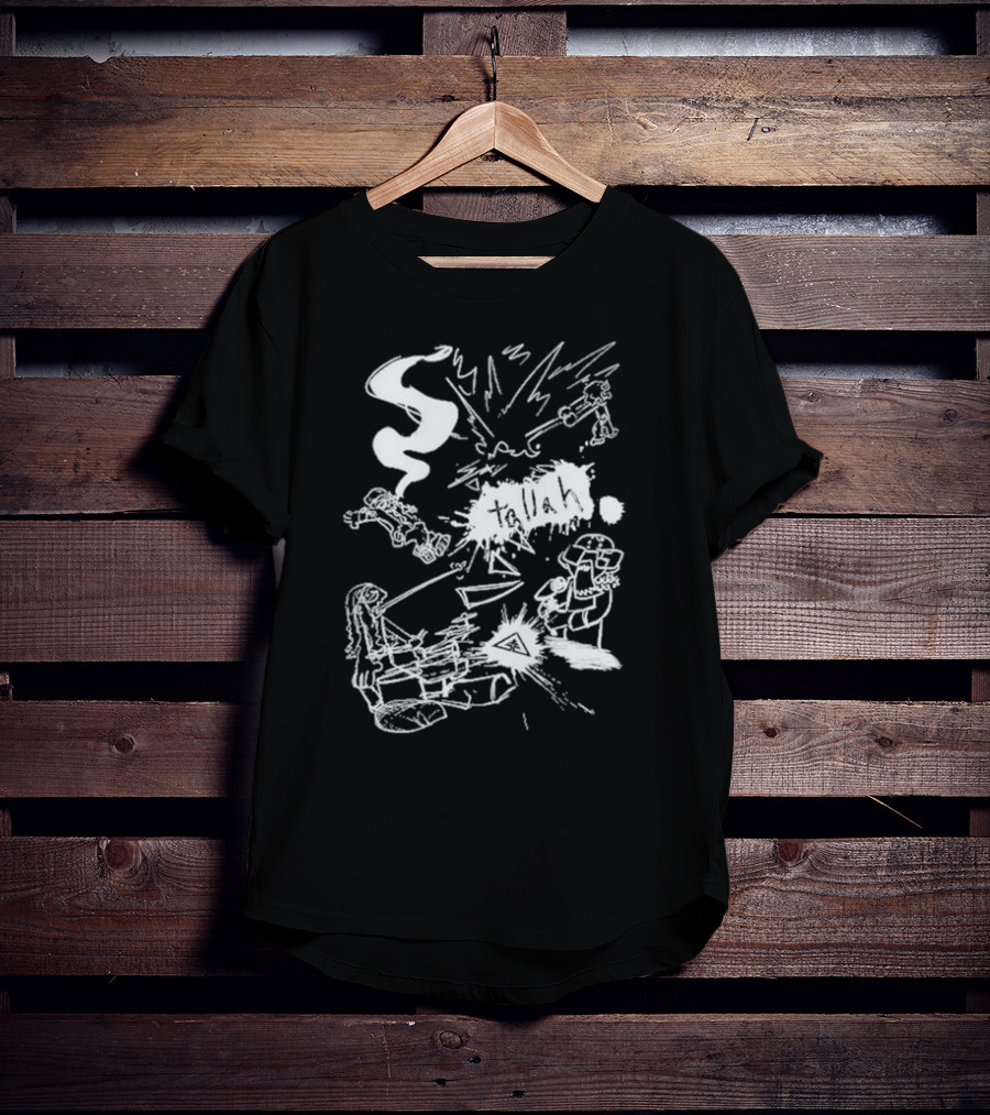 Nomad Hard Knock Black Tallah Abstract White Scribble T-Shirt