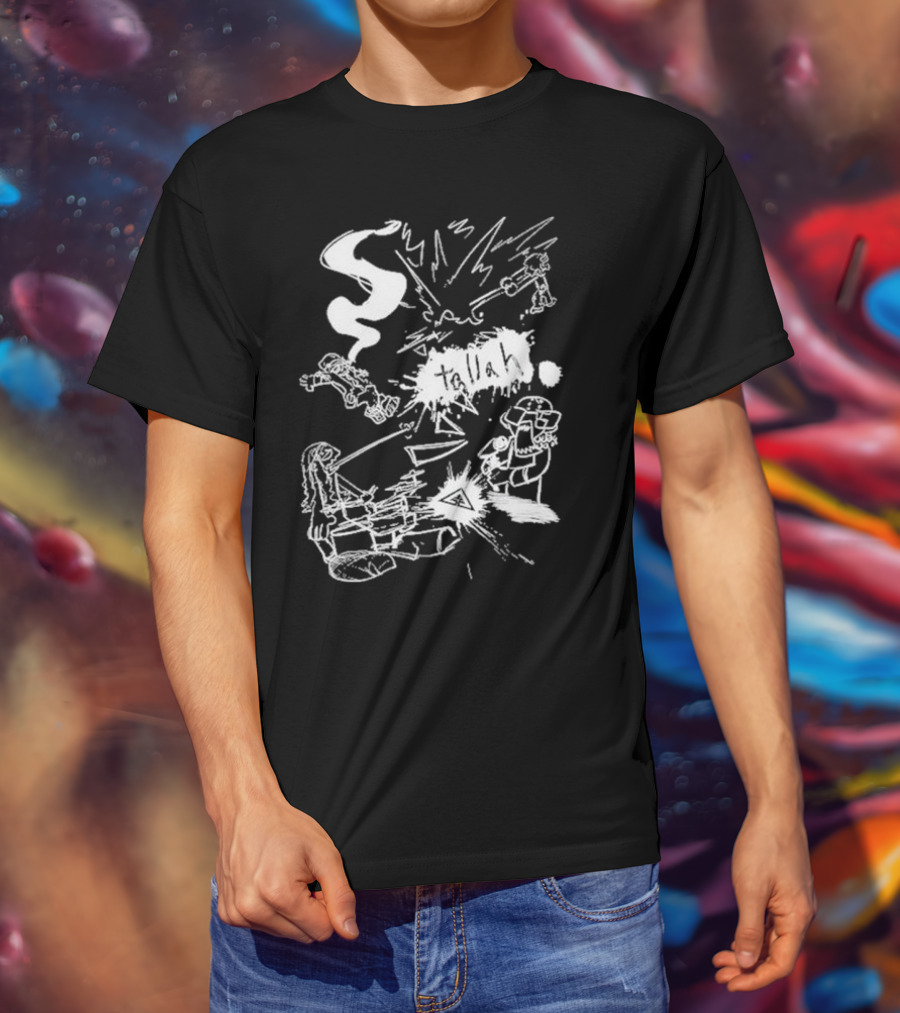 Nomad Hard Knock Black Tallah Abstract White Scribble T-Shirt