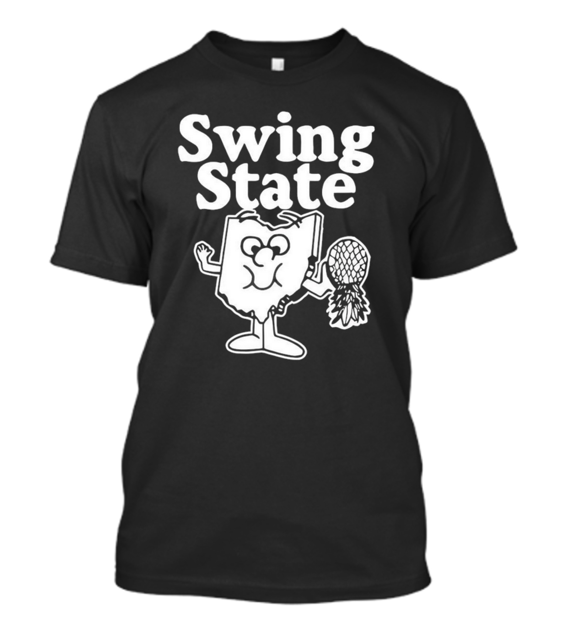 Ohio Swing State Cartoon Character With Bat And Ball T-Shirt