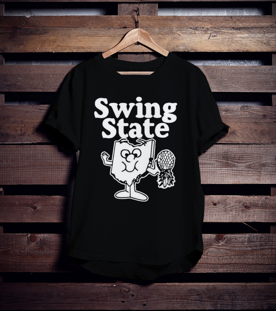 Ohio Swing State Cartoon Character With Bat And Ball T-Shirt
